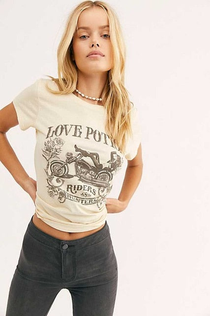 'Love Potion' Vintage Style Cotton Tee's