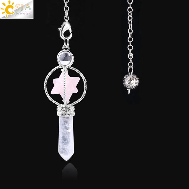 Merkaba Crystal and Natural Stone Pendulum