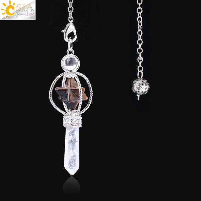 Merkaba Crystal and Natural Stone Pendulum