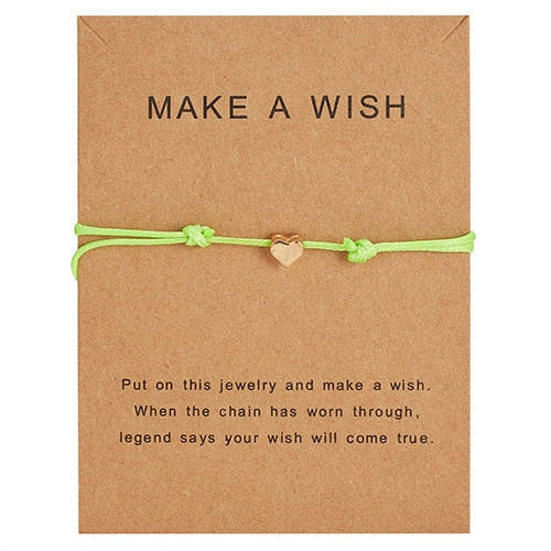 Wish Card Adjustable Rope Bracelet