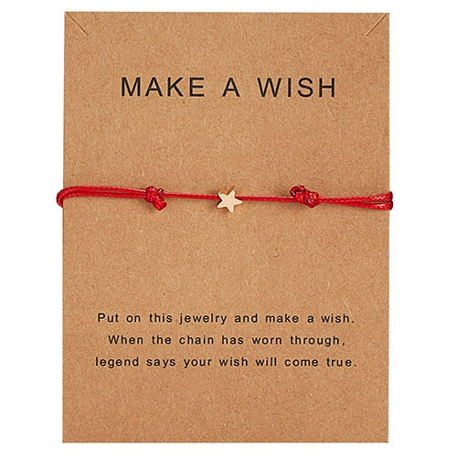Wish Card Adjustable Rope Bracelet